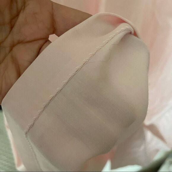 Vintage Deadstock 70’s Soft Pastel Pink Long Satin Button Up Robe Housecoat Sz S - Picture 8 of 12